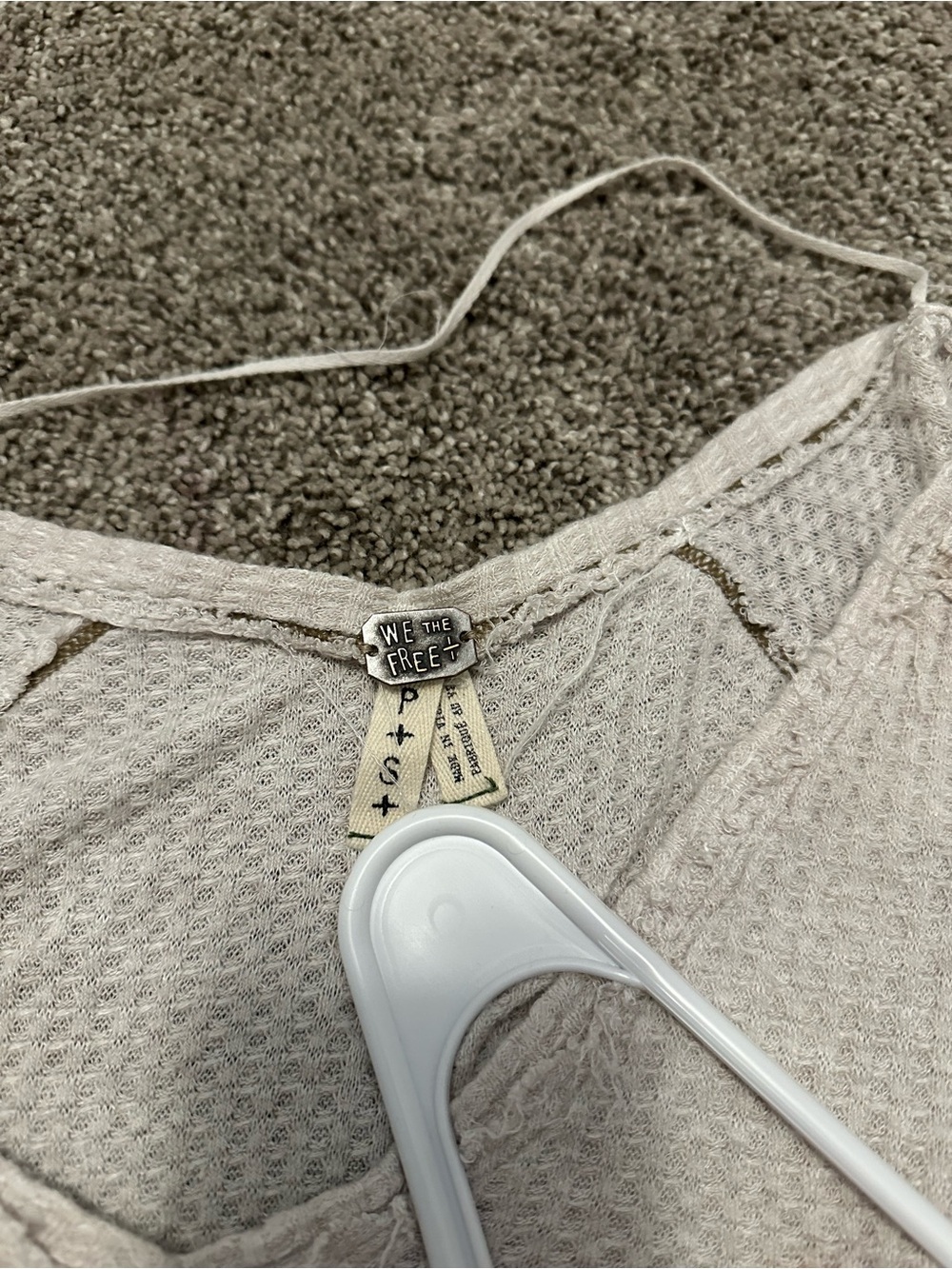 Free People Layered Ruffle-Hem Long Sleeve Top - Light Beige - Picture 3 of 3